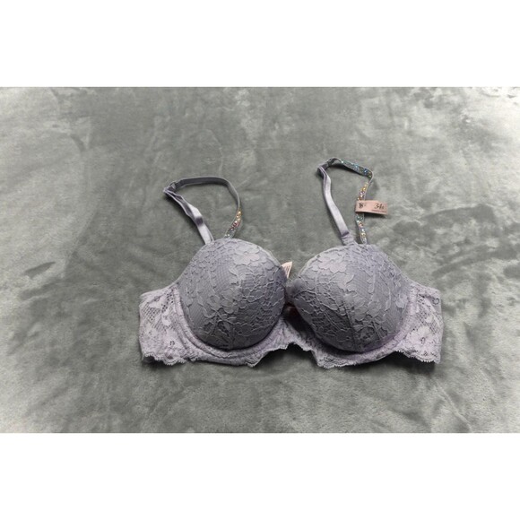 Victoria's Secret Dream Angels 34B Feather Lilac Twinkle Strap Lace Push-Up Bra - Picture 1 of 6